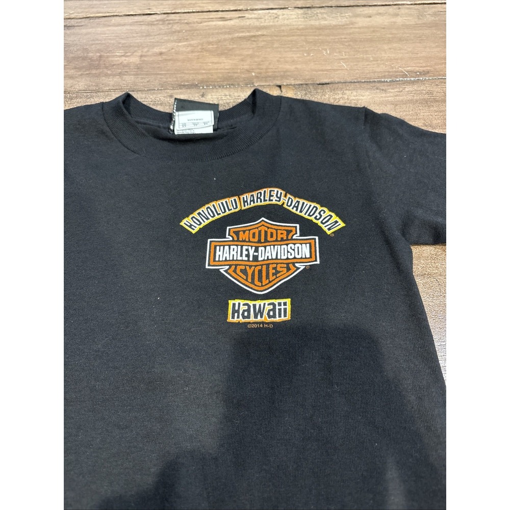 Harley Davidson Shirt Youth XS 5/6 Black Hawaii Honolulu 2014 - Picture 2 of 10